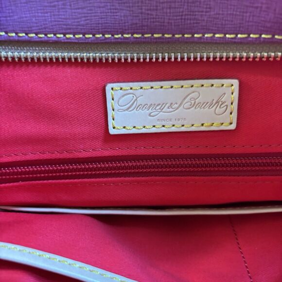 NEW Dooney & Bourke Shoulder Violet Saffiano Leather Satchel & Wallet Bag Tote - Picture 8 of 16